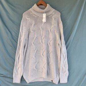 NWT BRAX Men EU 54 US M Brian Wool Blend Knit Turtleneck Sweater in Cookie Gray